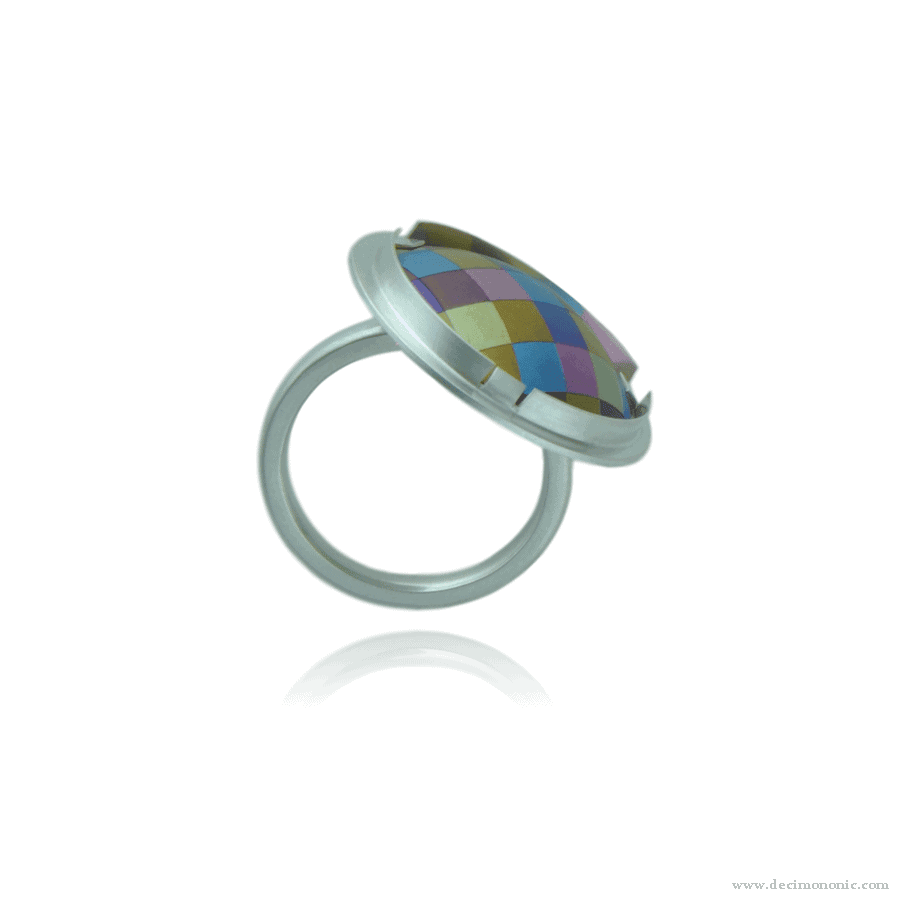 Emilie flöge tribute - Sterling silver and anodized titanium ring by Decimononic