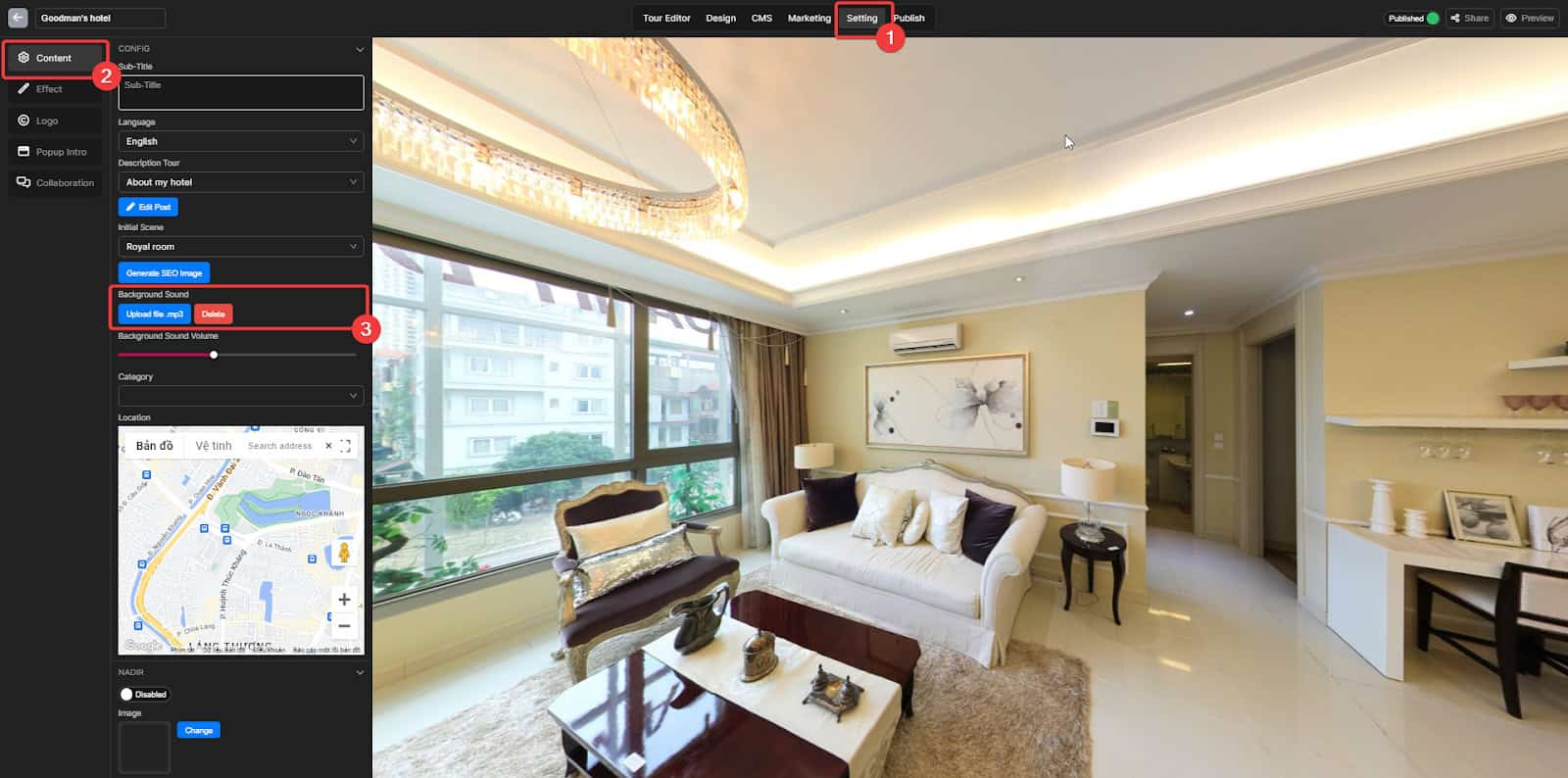 Add Background Sound to your virtual tour 2 Add Background Sound to your virtual tour