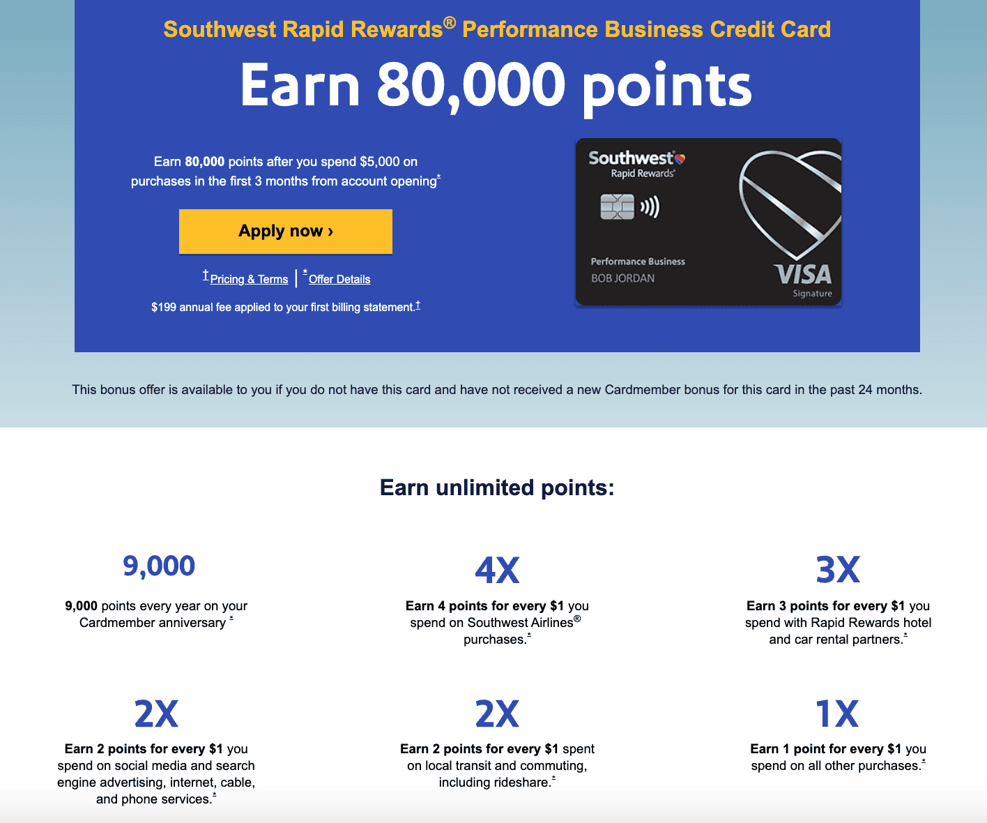 Review of Southwest Rapid Rewards Business Credit Cards 4 Southwest Rapid Rewards Performance Business Credit Card