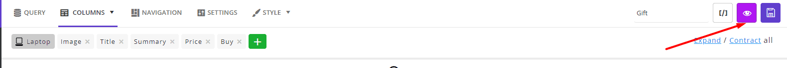 select icon eye for preview woocommerce bulk order form columns