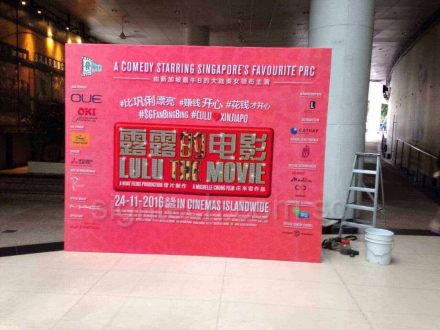 Fabric Backdrop on 10 x 8ft Wooden frame with stands for Lulu The Movie