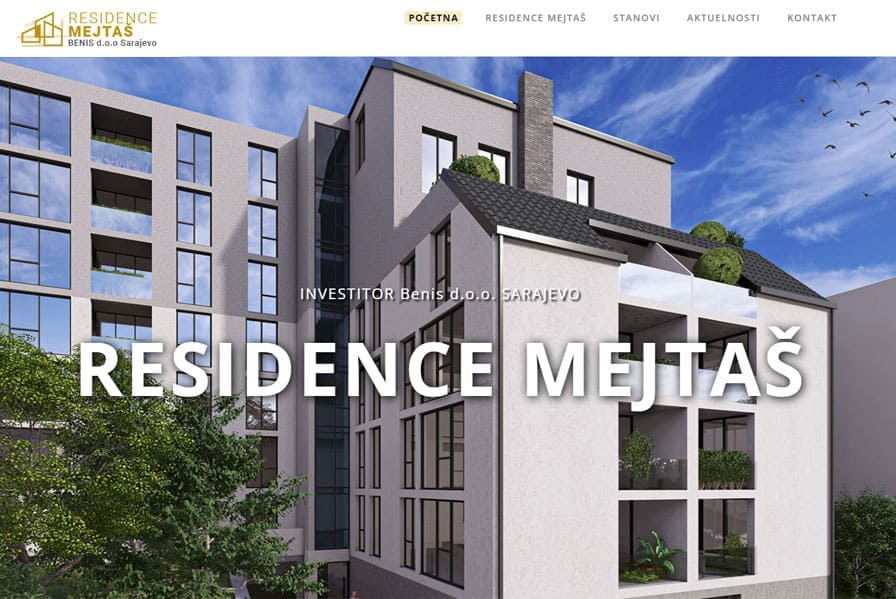 RESIDENCE MEJTAŠ – BENIS d.o.o. Sarajevo Moderni stambeni objekat Residence Mejtša u Sarajevu.