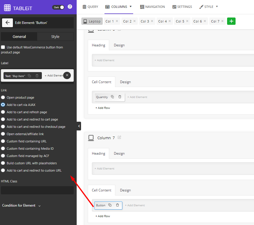 Element general and style tab