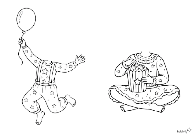 Bastelvorlage Zirkus - Figuren zum Ausdrucken, Ausmalen und Ausschneiden