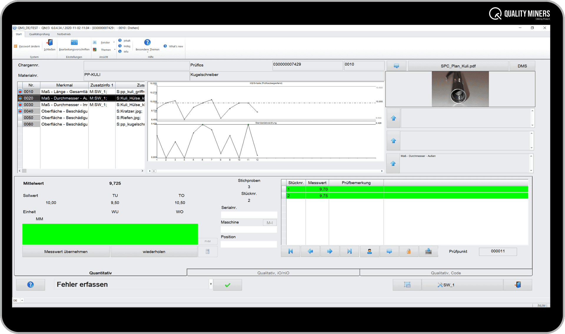 QM/3 – Subsystem für Messdatenerfassung in Microsoft Windows