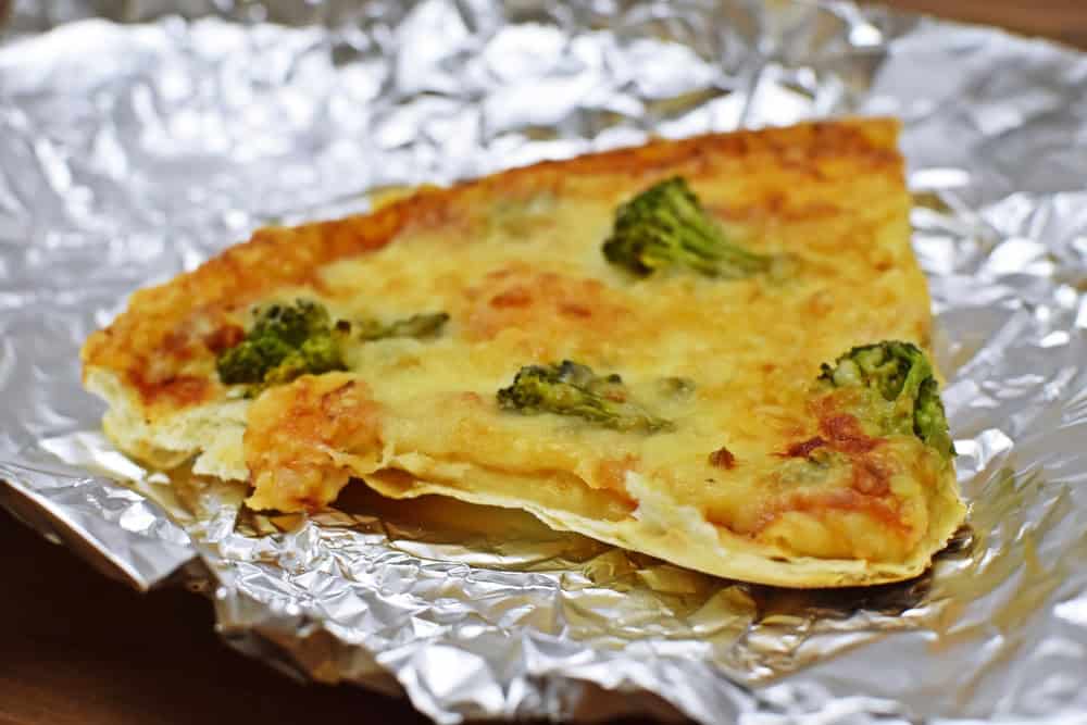 Pizza in aluminum foil
