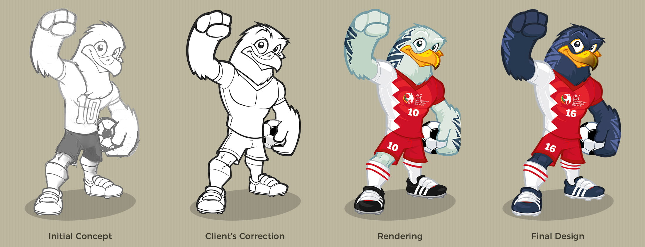 sniper-bahrain-2016-min mascot design creation process