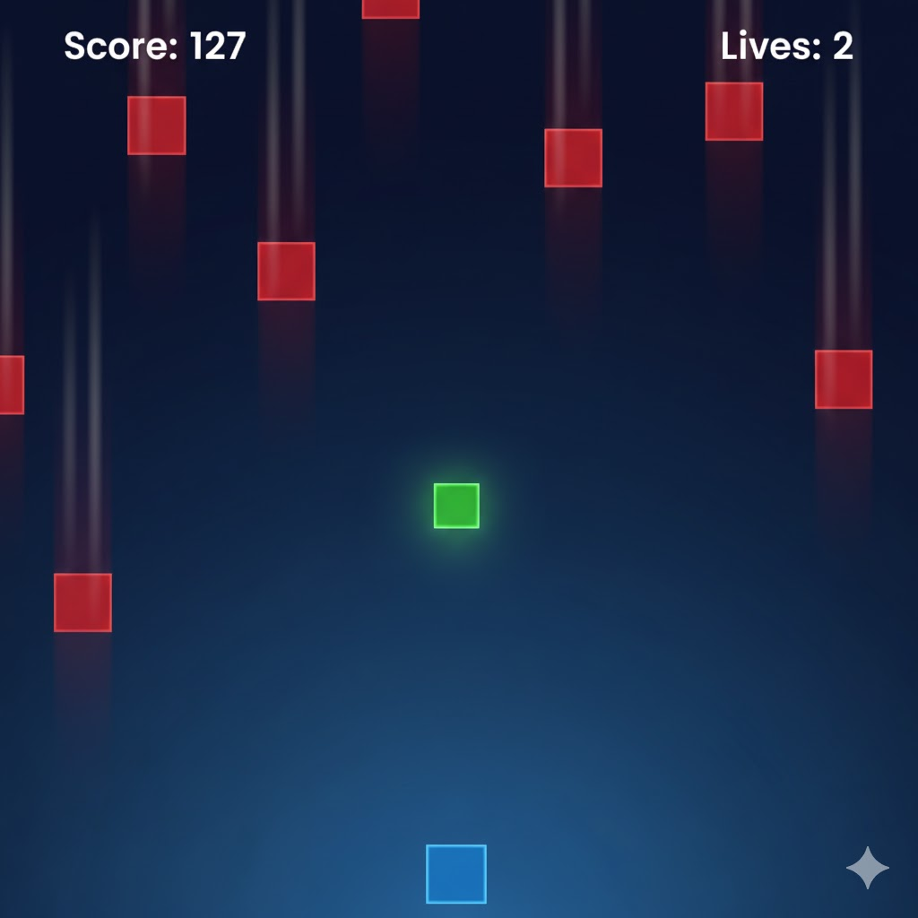 Complete Code.org game with player, obstacles, and scoring system