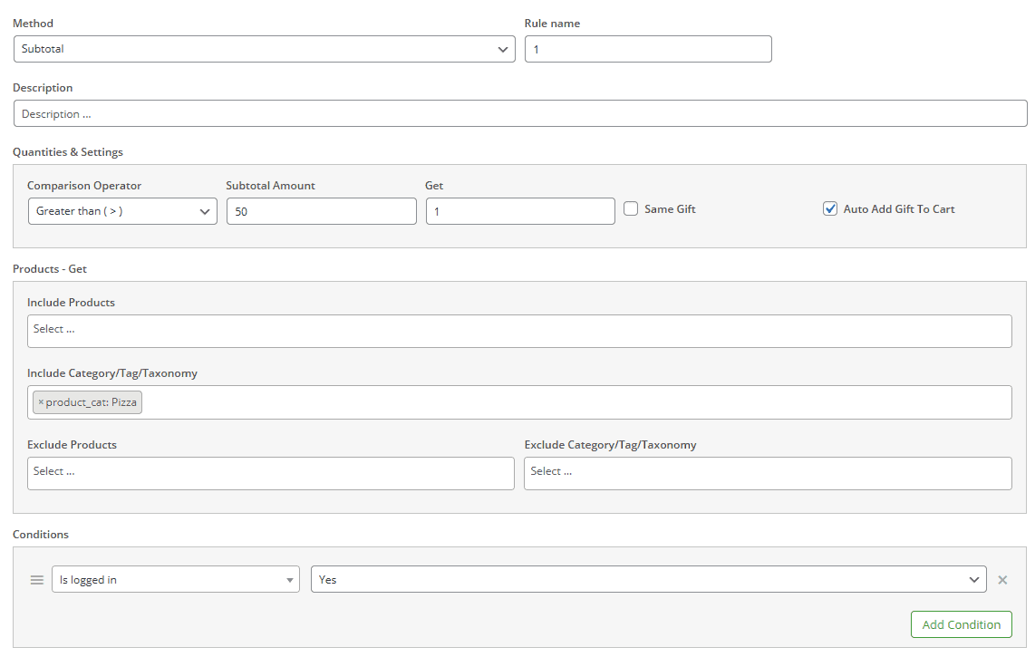 Config rule settings