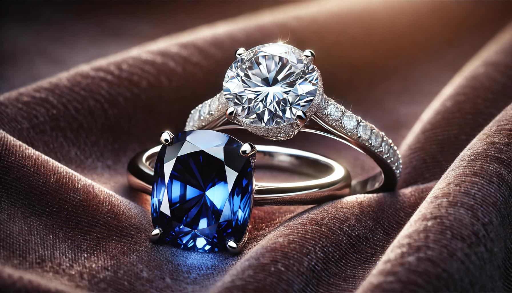 Anillos de compromiso con diamantes y zafiros | Astrología de lujo anillos de compromiso de diamantes y zafiros