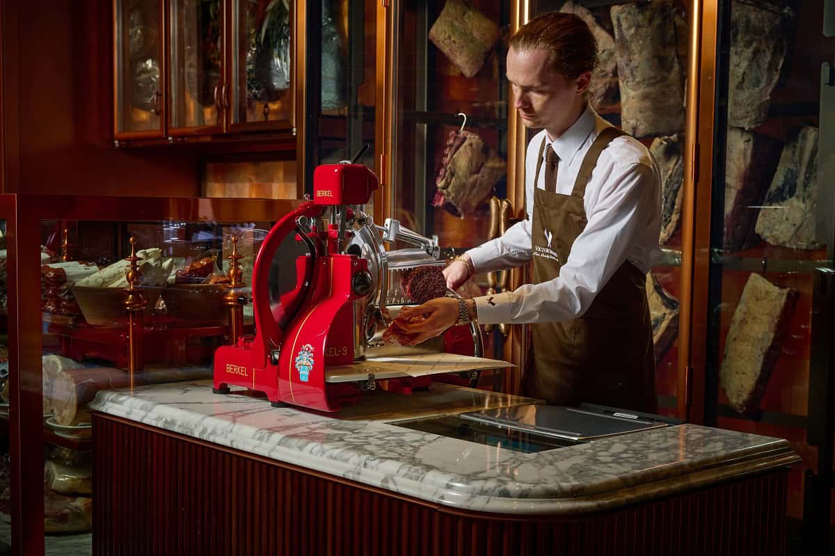 Deli meats are sliced at Victor Churchill Melbourne
