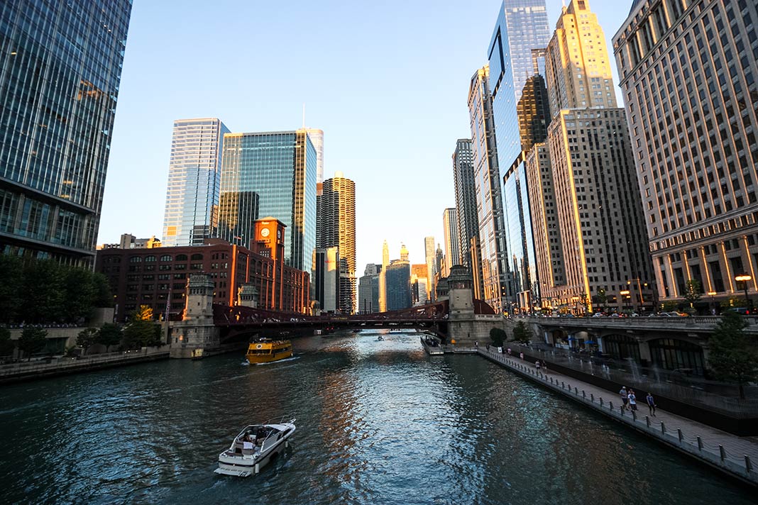 Blick auf den Chicago River