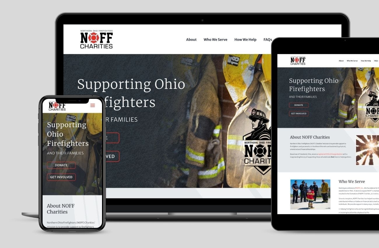 Website for NOFF firefighters' charity, Ohio