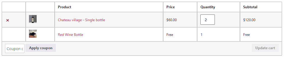 Free wine gift result