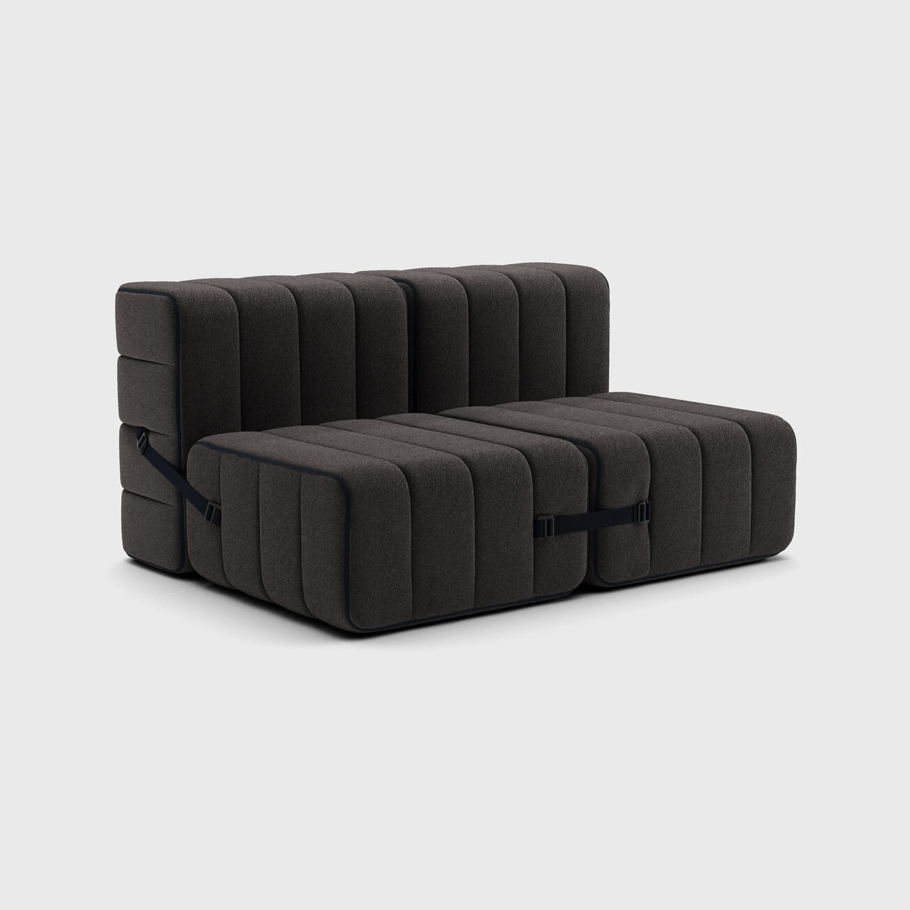 Modulares 2-Sitzer Sofa im Stoff Jet –  4 Sofa Module