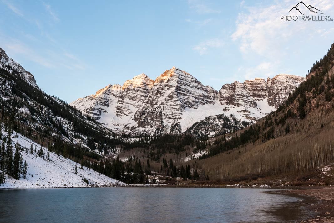 Der Maroon Lake mit den Maroon Bells in Colorado