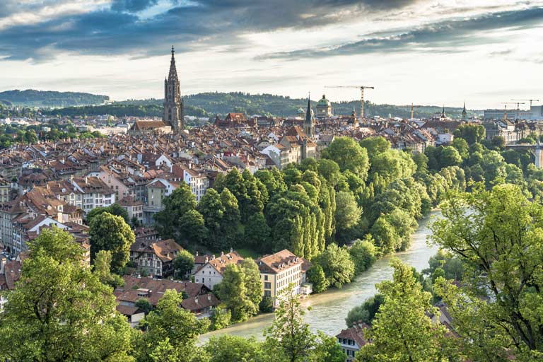 startseite-schweiz-schoene-staedte Blick über Bern, Schweiz