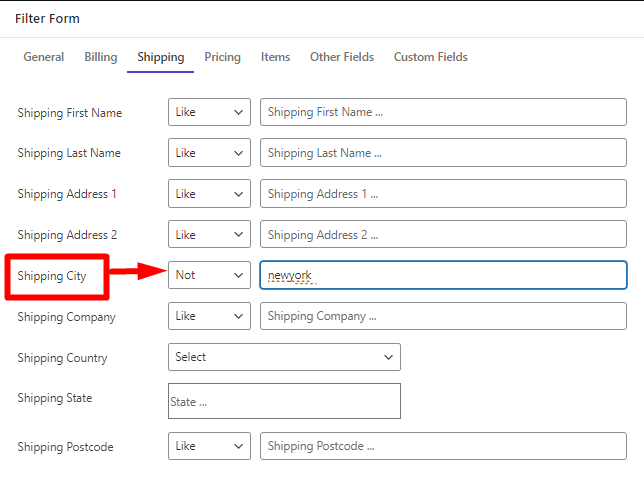filter orders by shipping details in WooCommerce