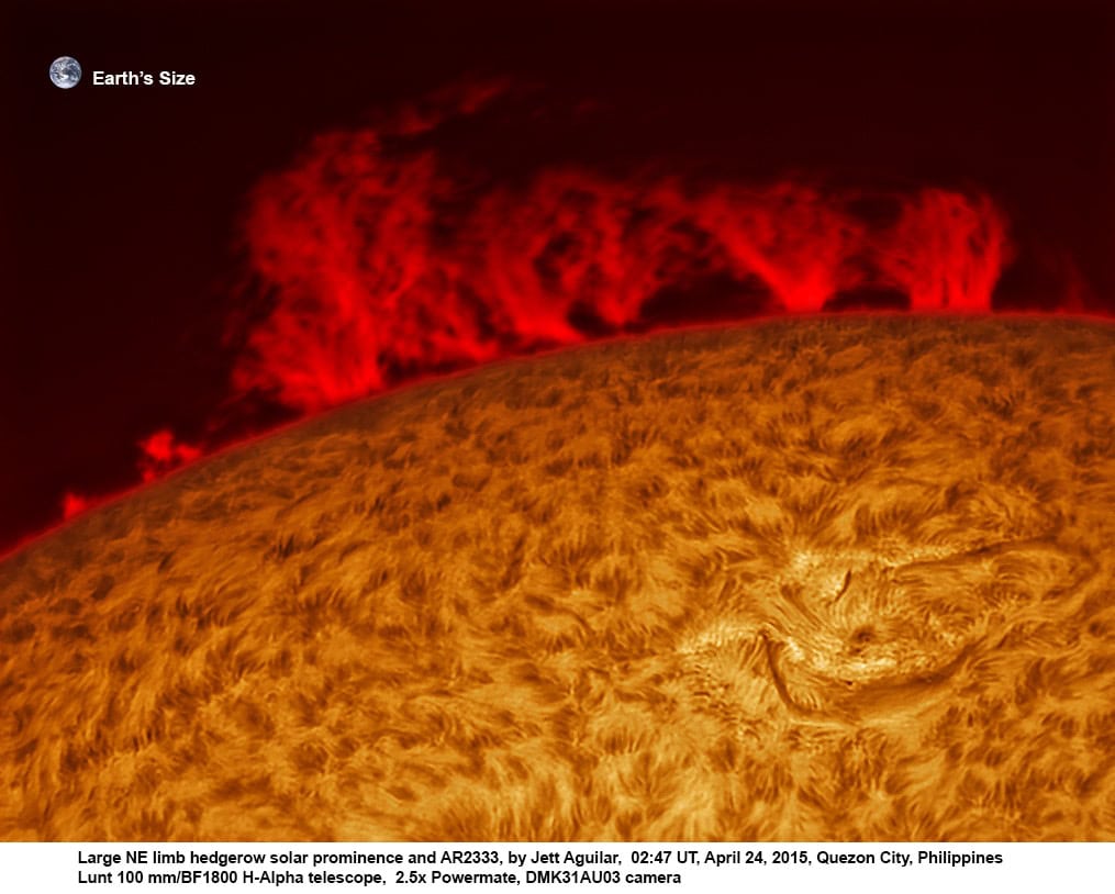 Aktuelle Sonnenaktivität - Filament & Sonneneruption am Rand 4 Taken by jett aguilar on April 24, 2015 @ Quezon City, Philippines