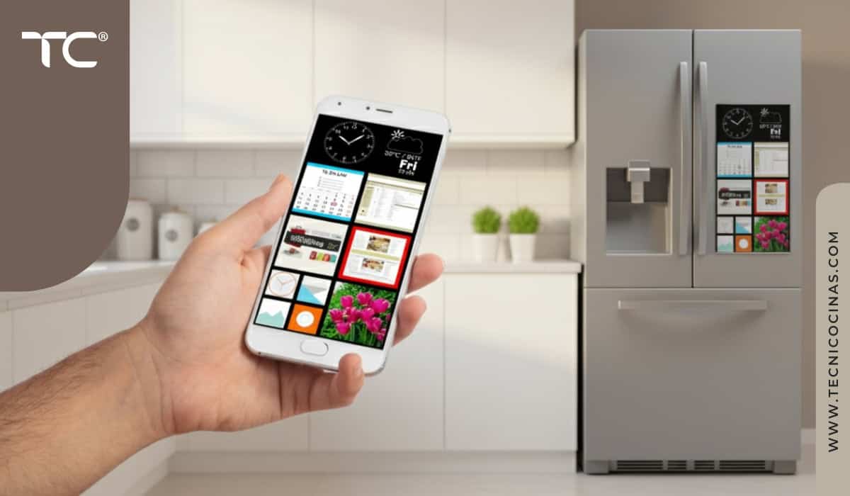 Control de funciones de la nevera inteligente con el celular.