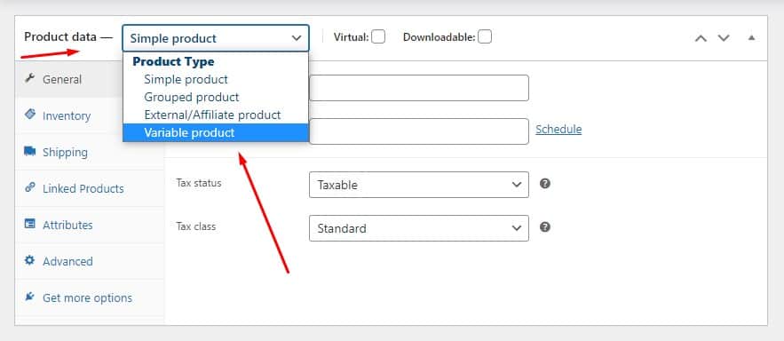 Set product as variable in WooCommerce