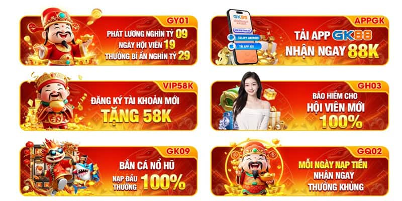 Bật mí các khuyến mãi GK88