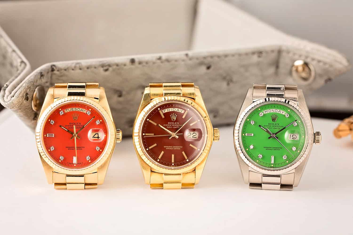 A clock on the side of a watch