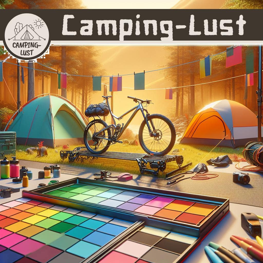 Ein Fahrradträger für Camper, der hinten am Auto befestigt ist und mehrere Fahrräder transportiert.