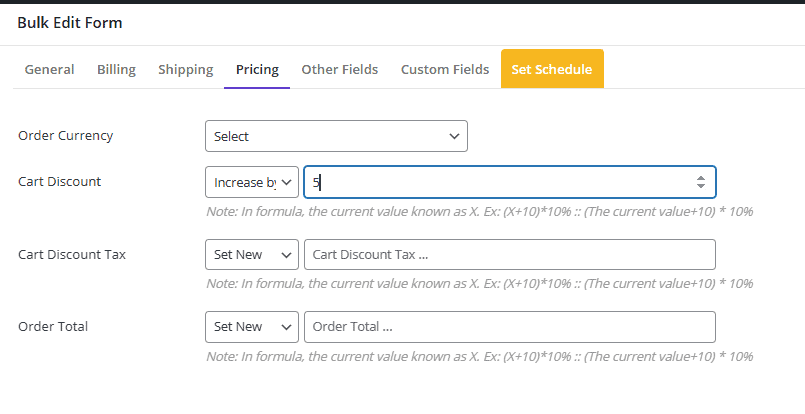 Increase on cart discount