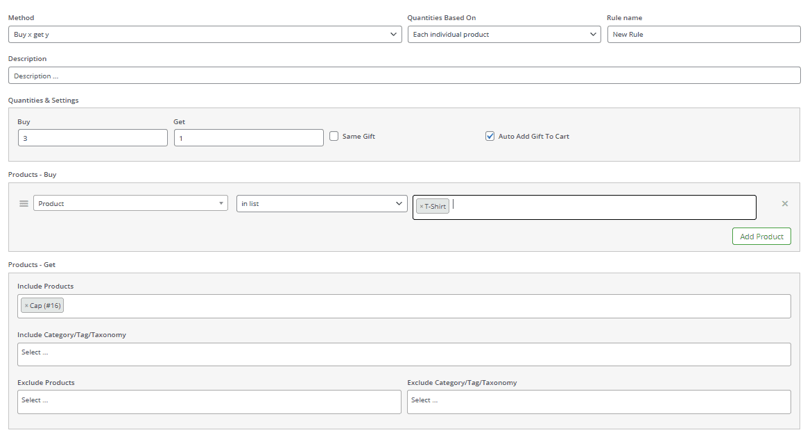 example of a rule for free gifts