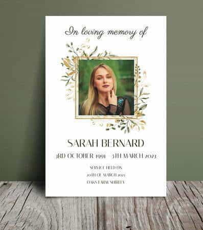 Floral frame funeral order of service 041 Floral frame funeral order of service 041 - Free Funeral Order of Service Template