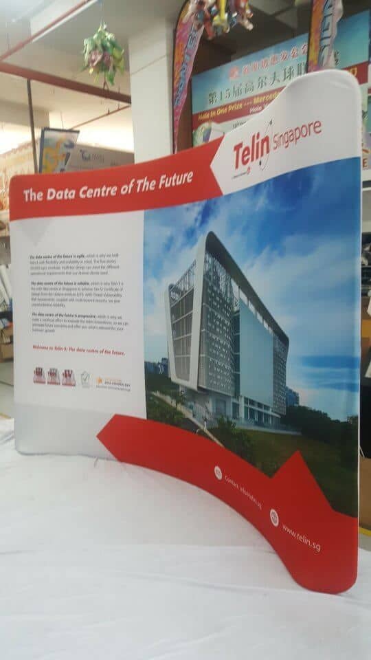 3 x 2.25m Tension fabric display - curve shape