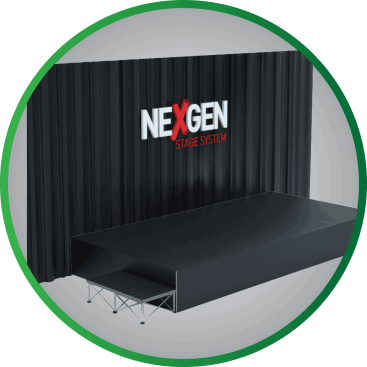 P 2 - NexGen Portable Staging & Dancefloors - NexGen Portable Staging & Dancefloors Backdrop drapes and Pipe systems for staging backdrop events