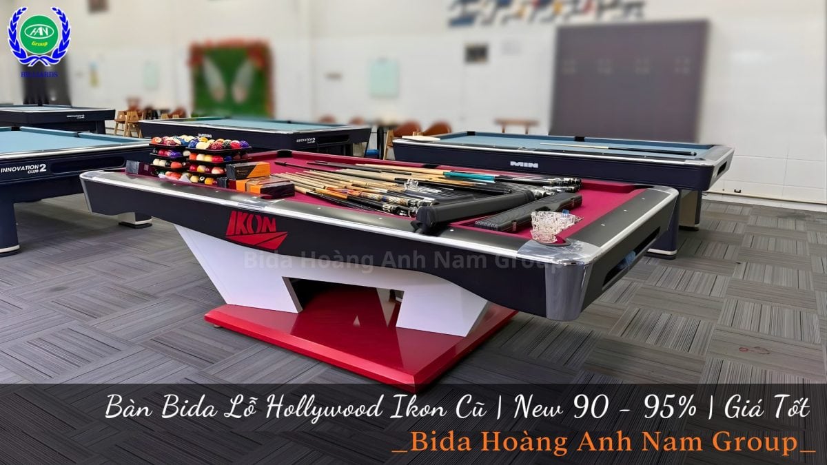 Bàn bida lỗ Hollywood Ikon 2023 đã qua sử dụng 90% - 95% | Bida Hoàng Anh Nam Group