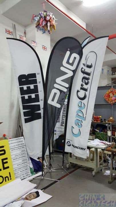 Medium size feather flag and Teadrop Banner