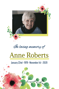 Floral funeral memorial card 018 Floral funeral memorial card 018 – Funeral Order of Service Template