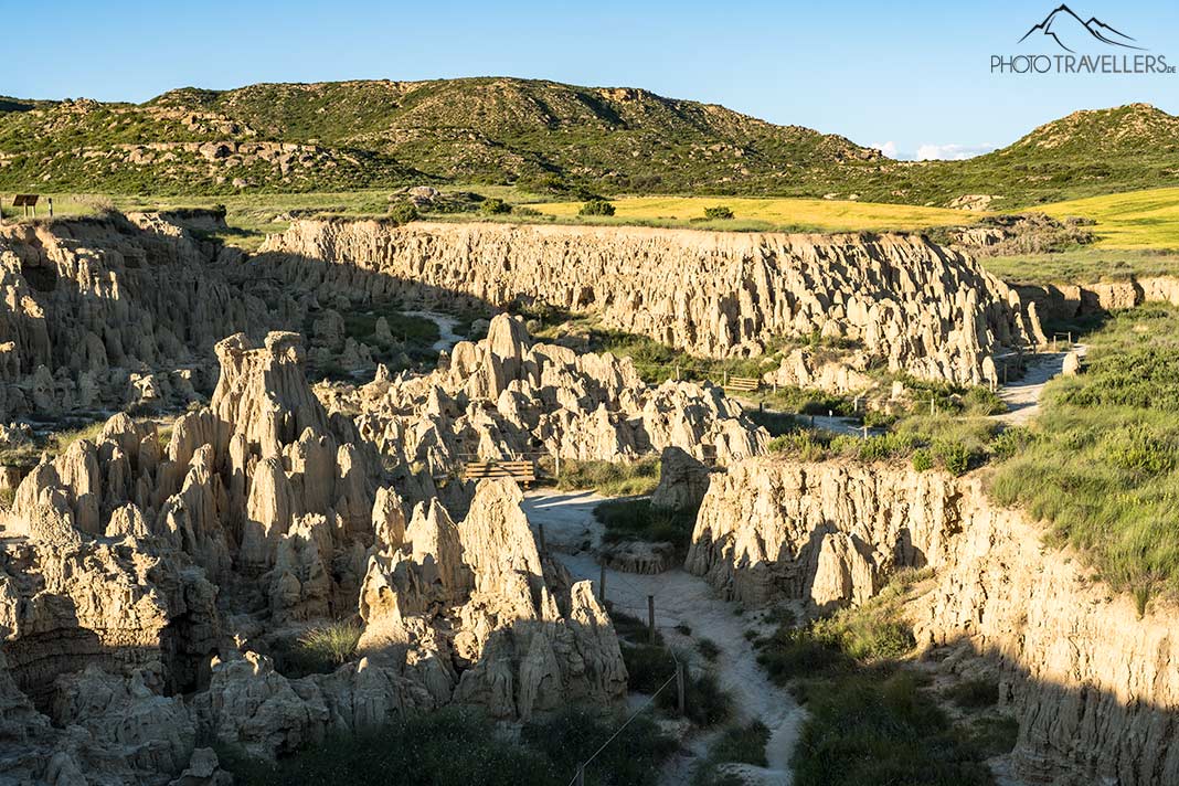Das Gebiet Aguarales de Valpalmas in Aragonien mit den Lehmgebilden