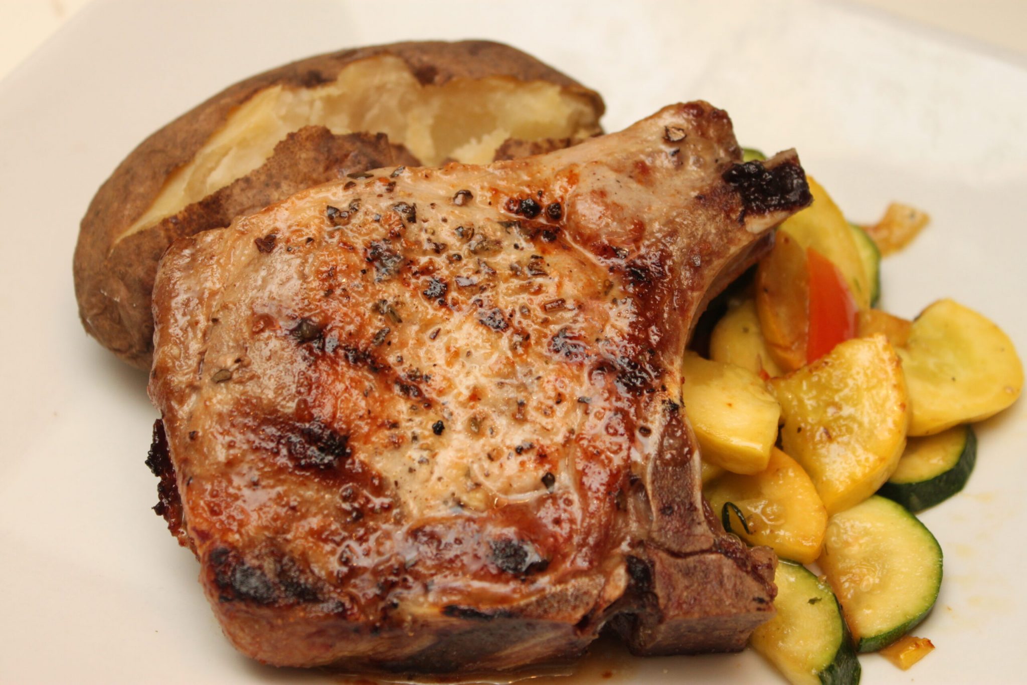 Greek-pork-chop is serveto outdoor dining fans! Opa!