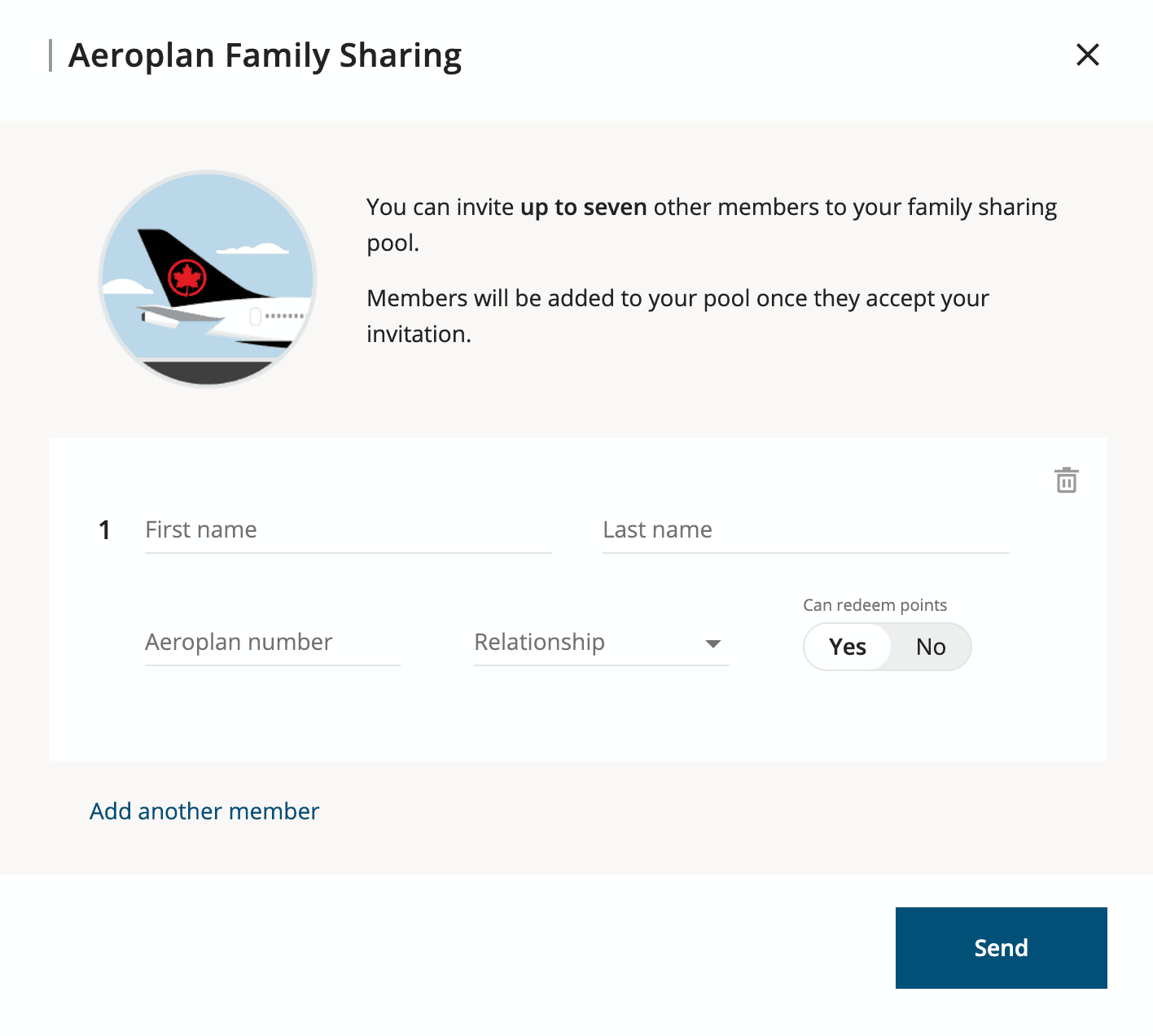 Aeroplan Family Sharing: How it Works, Join and Use It, and How to Cancel 3 invite up to 7 additional members