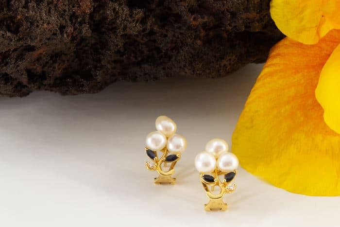 El Monte La Caja de Canarias - Subasta mayo 2022 - Pendientes oro y perlas