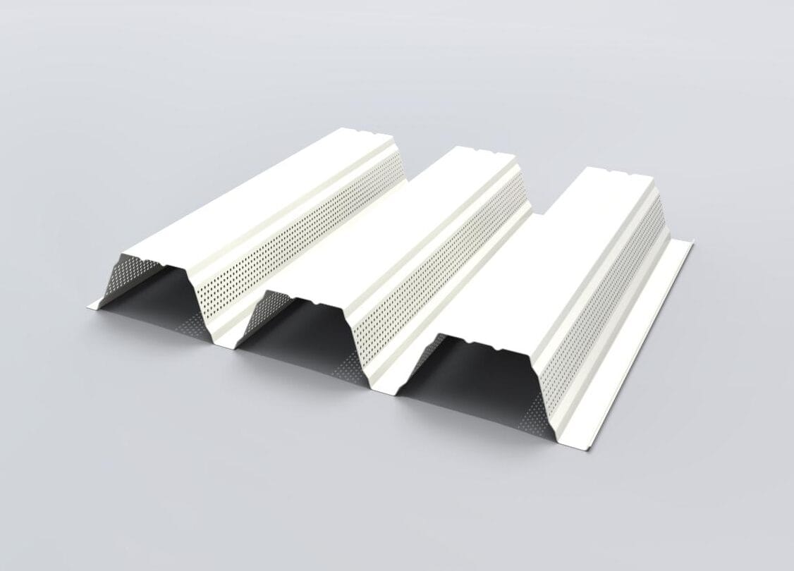 Trapezblech JID 85-280-1120 als selbsttragende Unterdachplatte für Flachdächer. Sickenabstand von 280 mm und eine Höhe von 85 mm. Hochprofil für den Trapezblech Unterbau bei hohen Spannweiten.