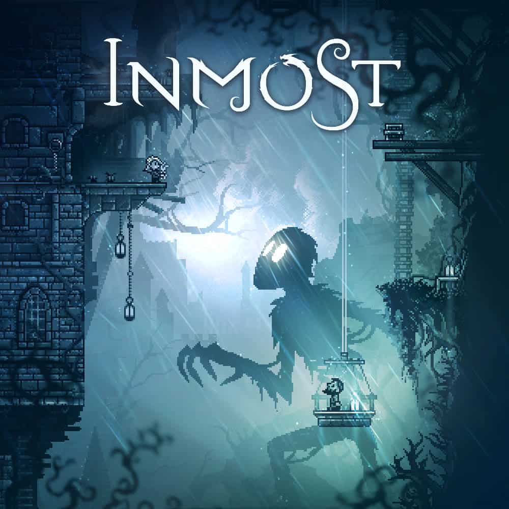M.2 alt text: Jeu vidéo Inmost, jeu d'aventure pixel art sombre avec monde mystérieux, revenants et créatures dans un environnement gothique et fantastique, disponible via Air-Gaming.