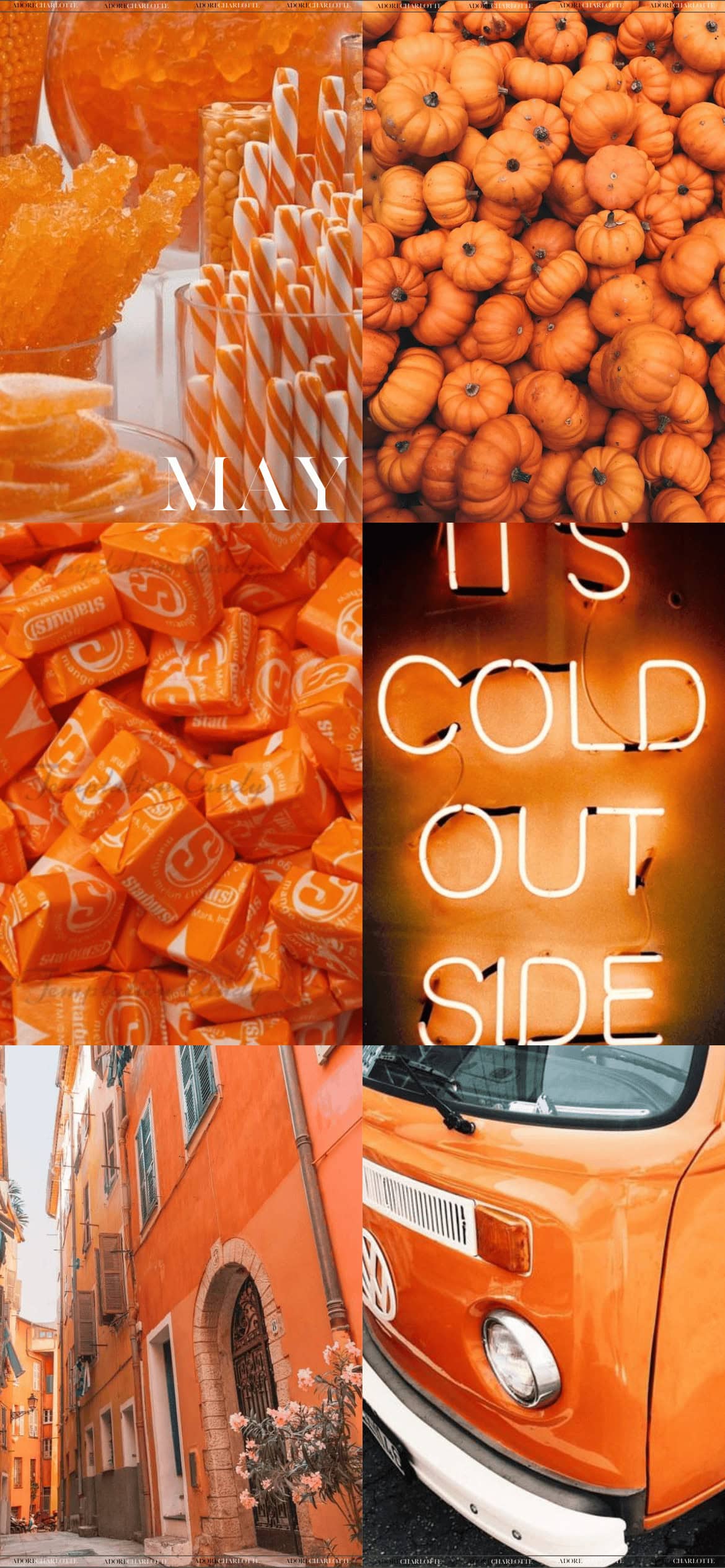 Aesthetic Orange May 2024 Phone Wallpaper