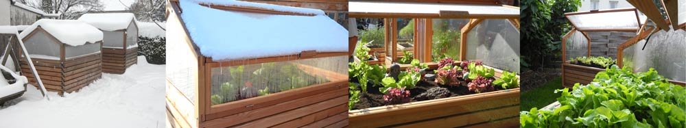 Hochbeet mit Frühbeetaufsatz - Jahreszeiten