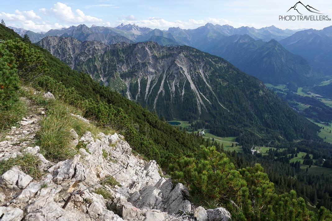 Der Rubihorn-Steig mit Blick auf die Allgäuer Alpen
