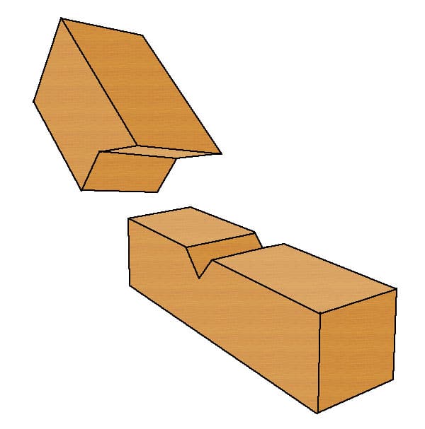 Fersenversatz Holzverbindung