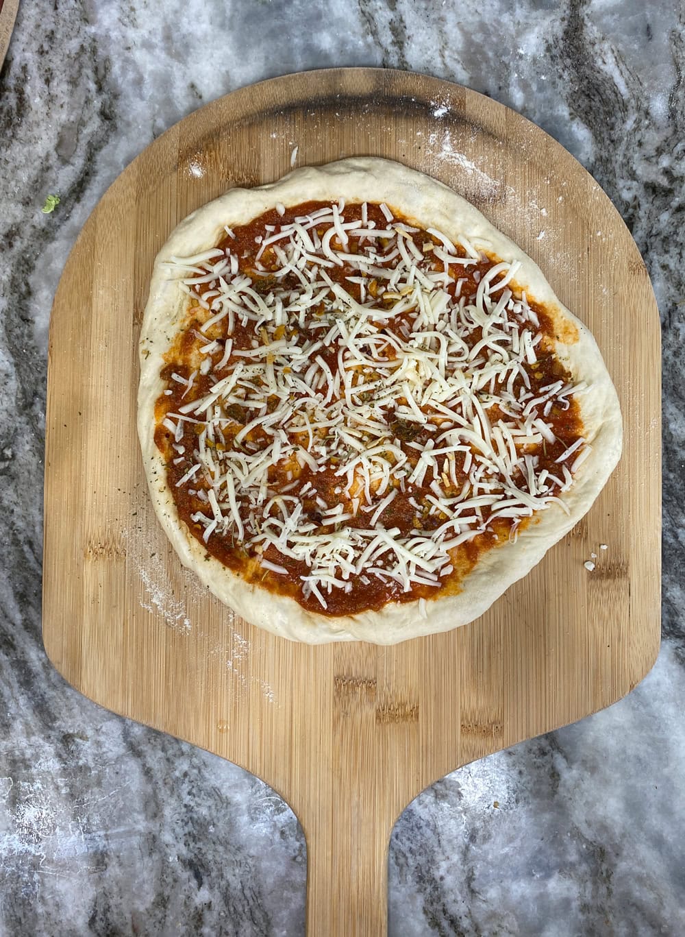 Trader Joes Pizza before baking