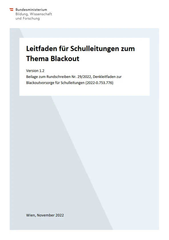 Leitfaden Für Schulleitungen Zum Thema Blackout