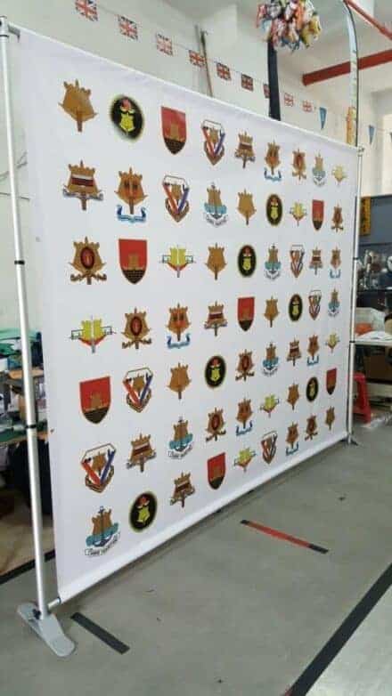 Portable Telescopic Backdrop with PVC banner for Army