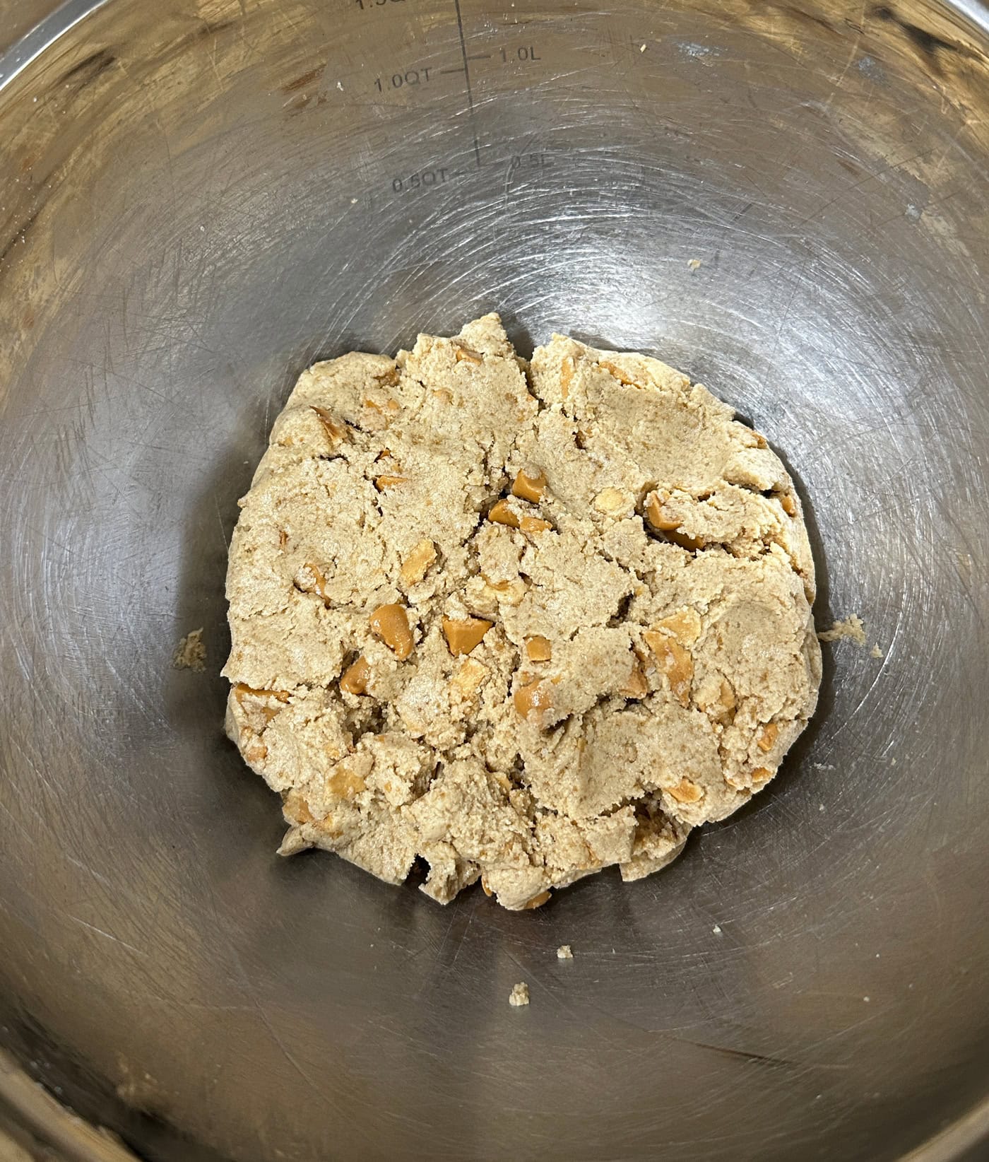 Caramel waffle cookie dough